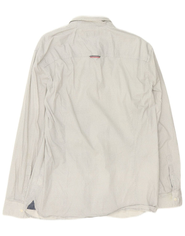 Tommy Hilfiger Mens Slim Fit Shirt XL White Geometric Cotton