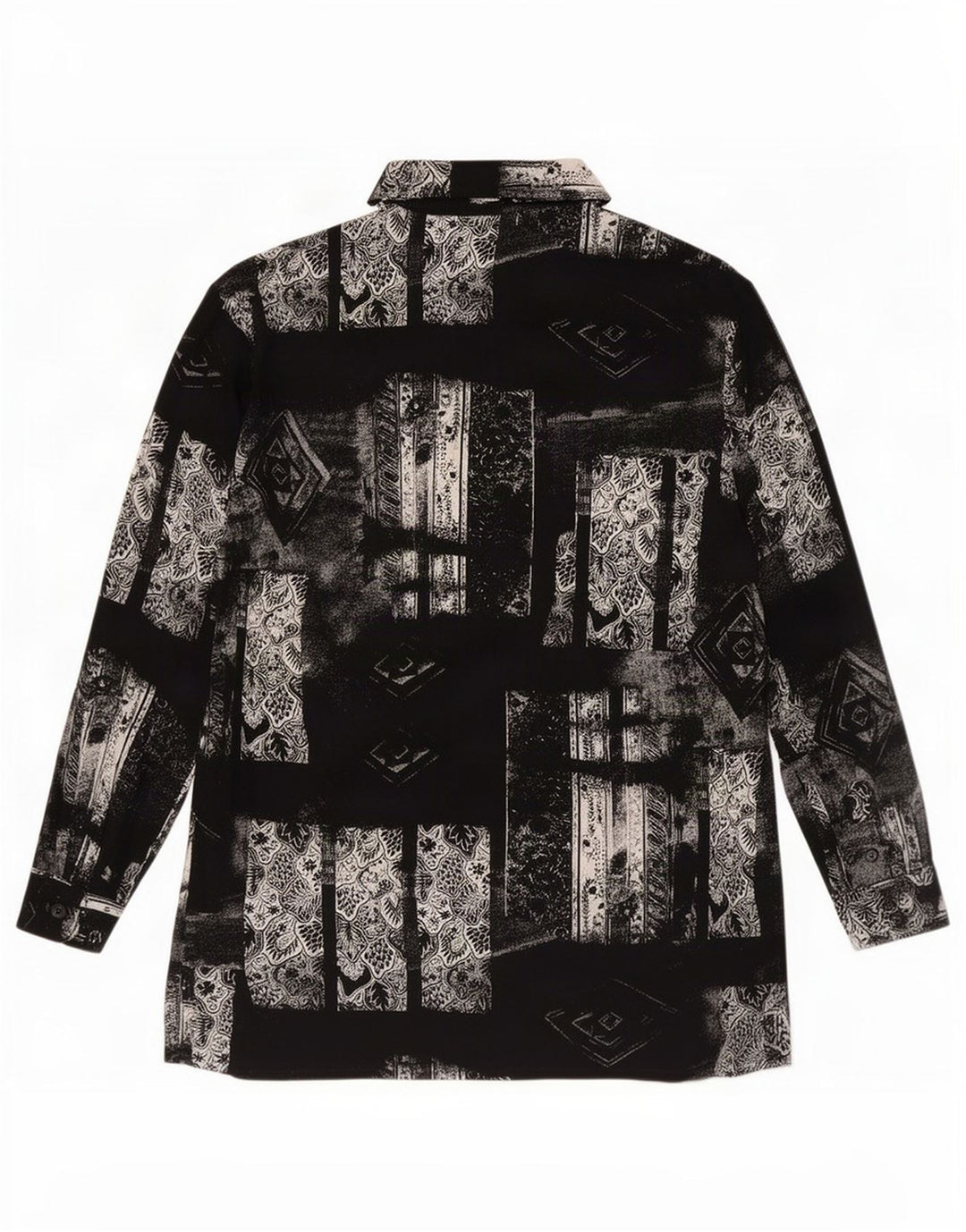 Bianca Womens Longline Shirt EU 42 Large Black Patchwork