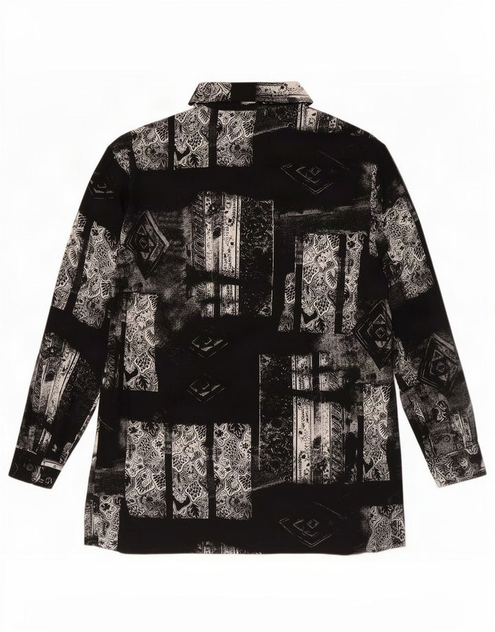 Bianca Womens Longline Shirt EU 42 Large Black Patchwork