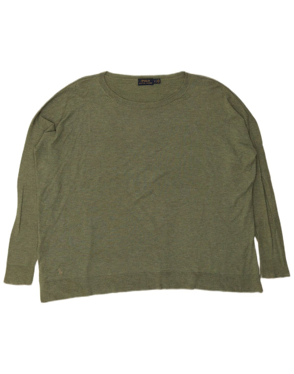 Polo Ralph Lauren Womens Boat Neck Jumper Sweater UK 10 Small Green