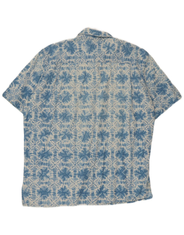 J. C. Twidd Mens Short Sleeve Shirt Size 52 3XL Blue Tie Dye Cotton