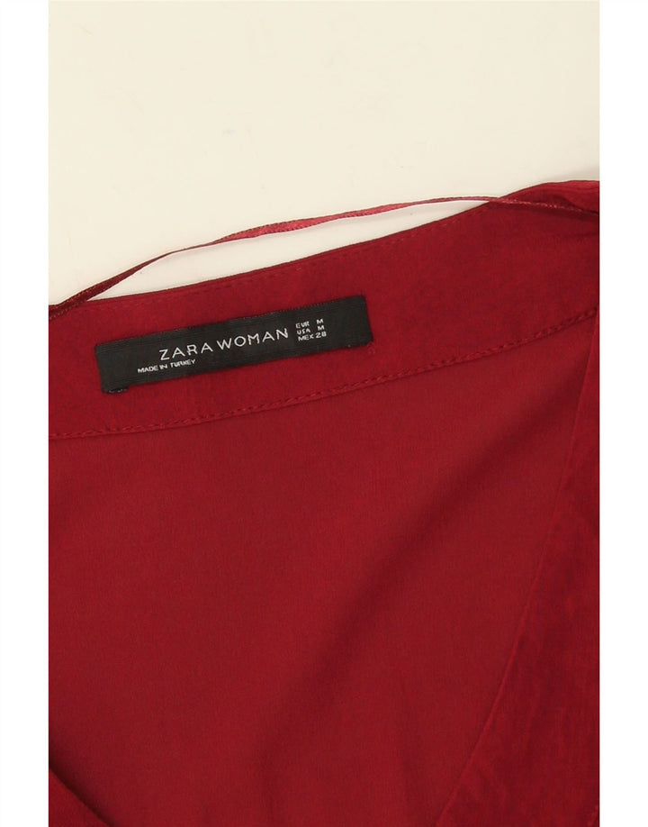 Zara Womens Long Sleeve Tunic Top UK 14 Medium Red