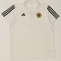 Adidas Mens Wolverhampton Wanderers Polo Shirt Large White Striped Cotton