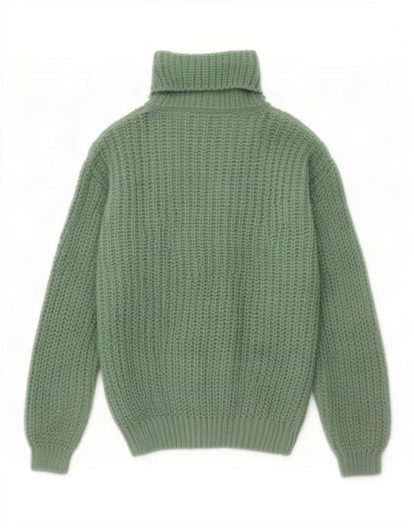 Vintage Womens Roll Neck Jumper Sweater UK 14 Medium Green