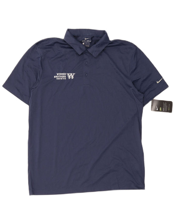 Nike Mens Dri Fit Polo Shirt Medium Navy Blue Polyester