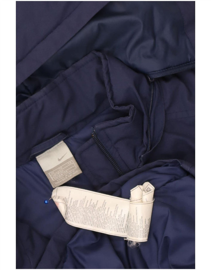 Nike Boys Hooded Windbreaker Jacket 13-14 Years XL Navy Blue Polyester