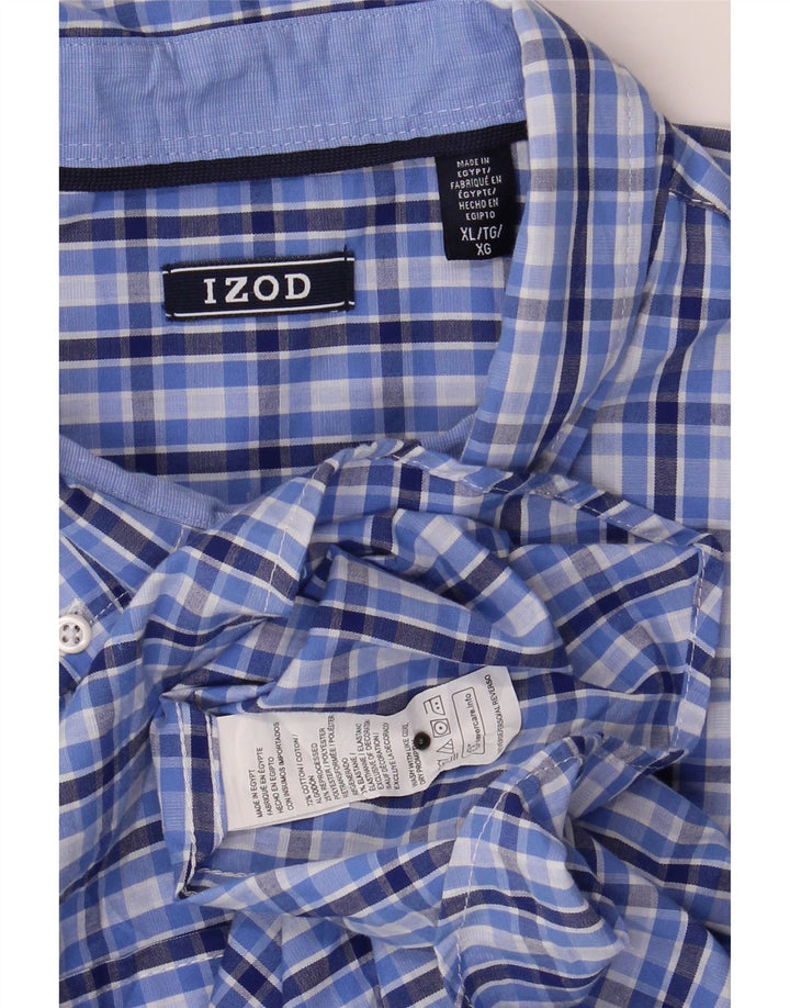 IZOD Mens Shirt XL Blue Check Cotton Vintage Izod and Second-Hand Izod from Messina Hembry 