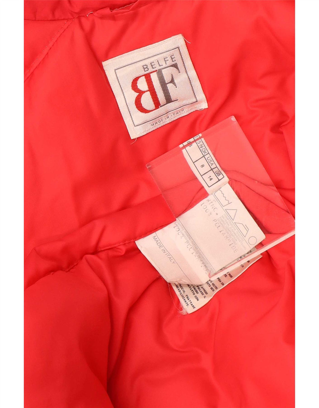 Belfe Dame Dobbeltradet Oversized Polstret Frakke UK 14 Medium Rød