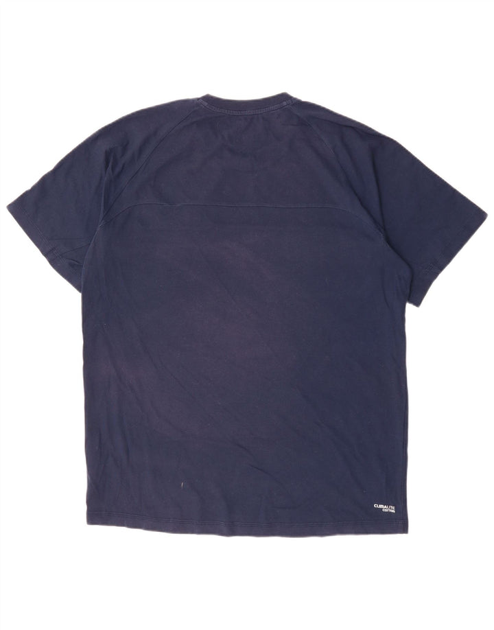 Adidas Mens Climalite Graphic T-Shirt Top XL Navy Blue Polyester