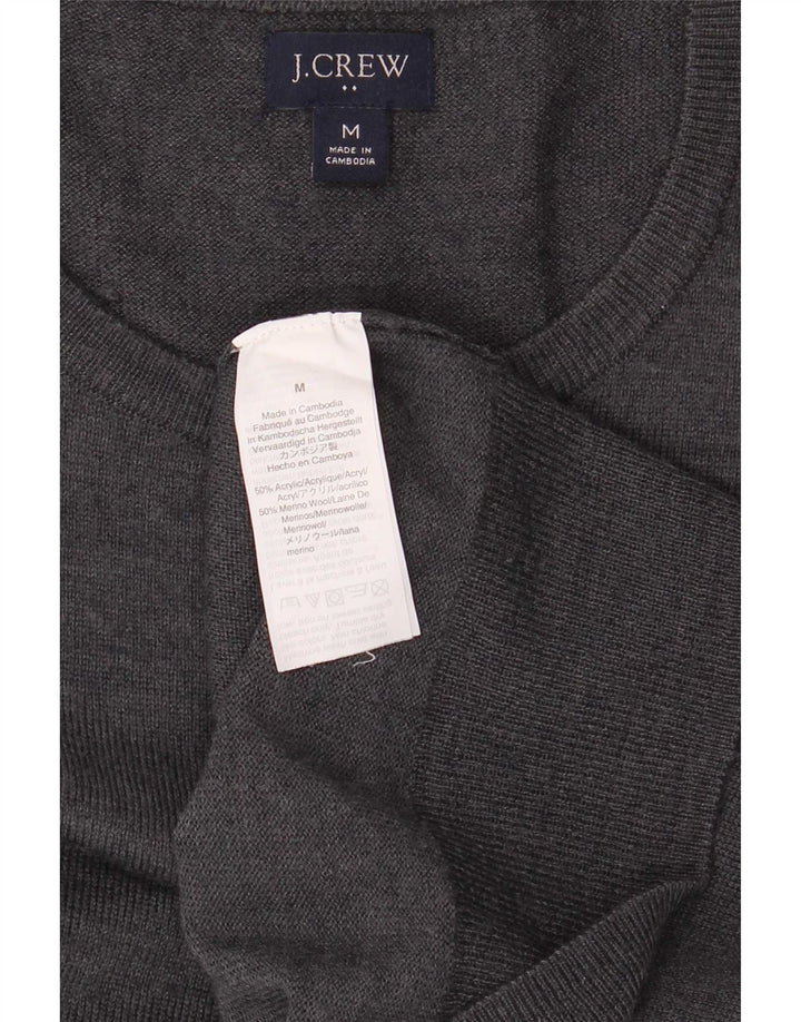 J. Crew Mens Crew Neck Jumper Sweater Medium Grey Acrylic