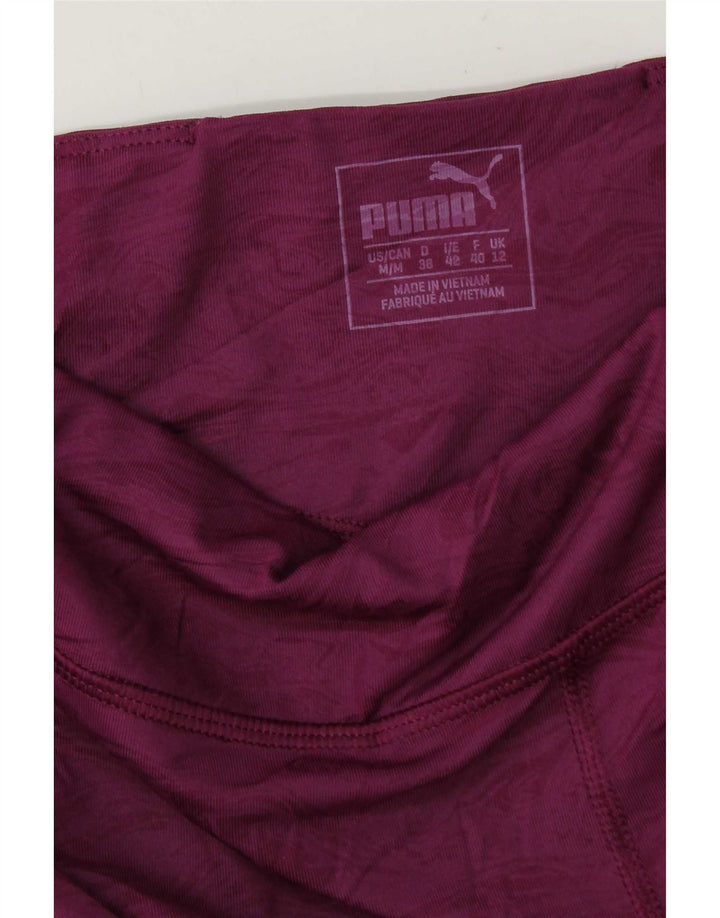 Puma Womens Leggings UK 12 Medium Purple Colourblock