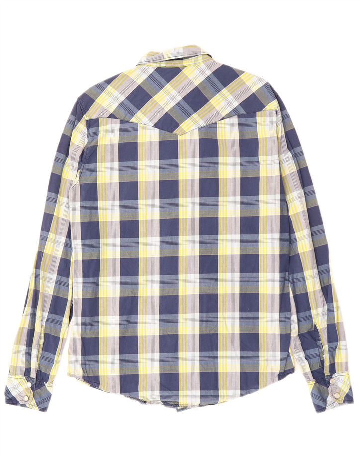 LEVI'S Mens Slim Fit Shirt Medium Navy Blue Check Cotton