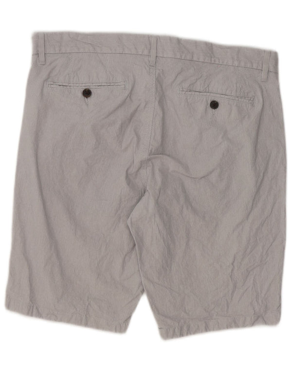 Marks & Spencer Chino Shorts til mænd W34 Large Grey Pinstripe Bomuld