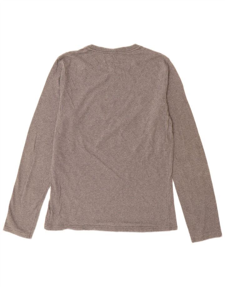 Benetton Boys Graphic Top Long Sleeve 15-16 Years Medium Grey Flecked