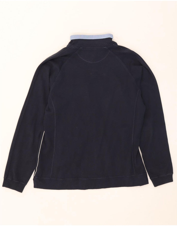 Champion Womens Tracksuit Top Jacket UK 14 Large Navy Blue Colourblock