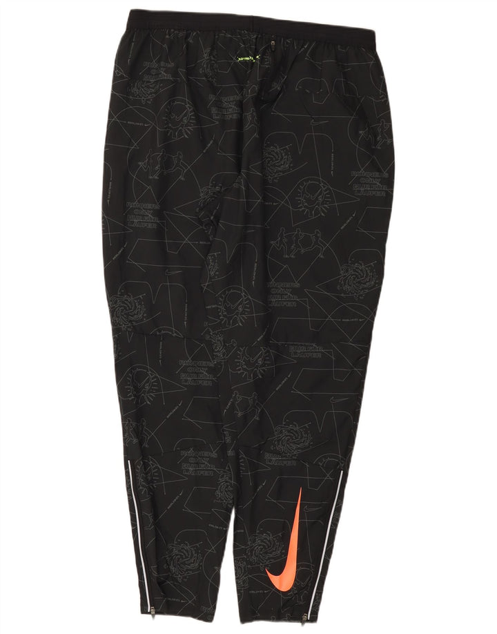 Nike Womens Dri Fit Abstract Pattern Tracksuit Trousers UK 18 XL Black