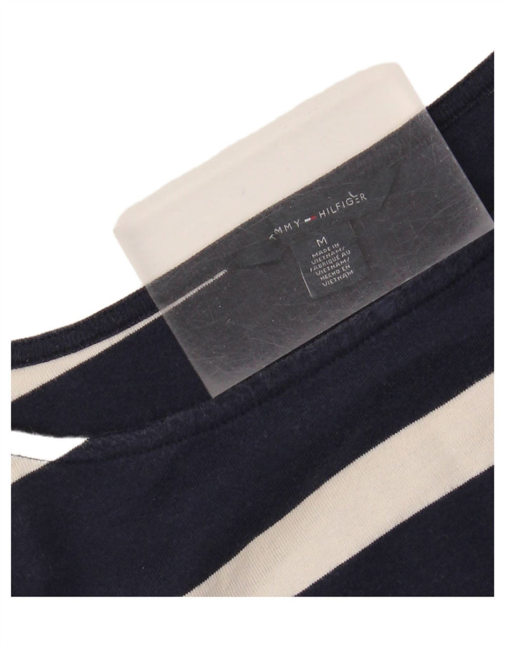 TOMMY HILFIGER Womens Top Long Sleeve UK 12 Medium Navy Blue Striped Vintage Tommy Hilfiger and Second-Hand Tommy Hilfiger from Messina Hembry 