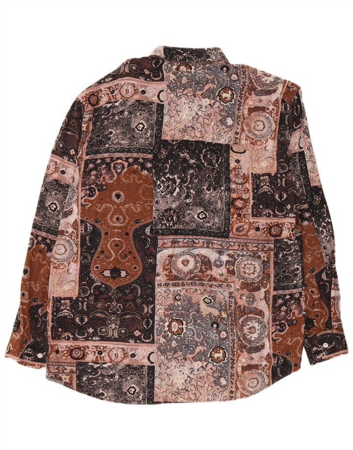 Camisa vintage para hombre Patchwork multicolor medio