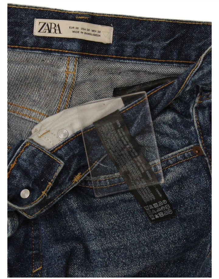 Zara Dame Slim Jeans EU 38 Small W30 L26 Blå Bomuld