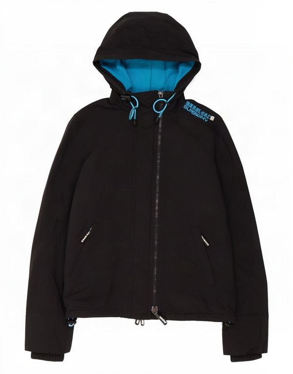 Giacca a vento con cappuccio da donna Superdry Windcheater UK 10 Small Nera