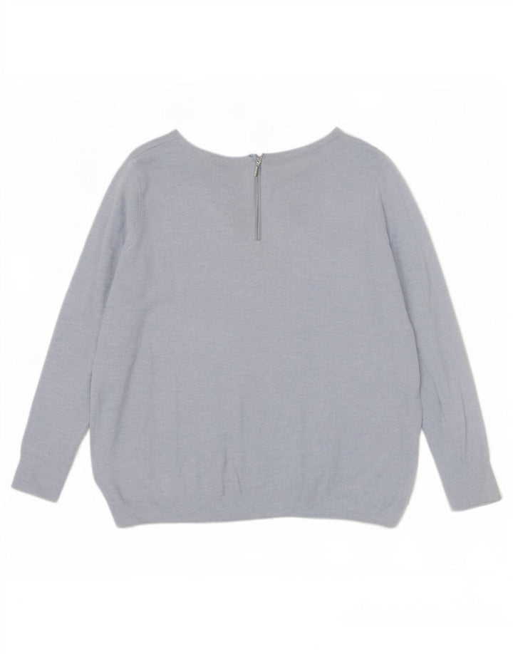 Marks & Spencer Womens Oversized Boat Neck Jumper Sweater UK 10 Small Blue