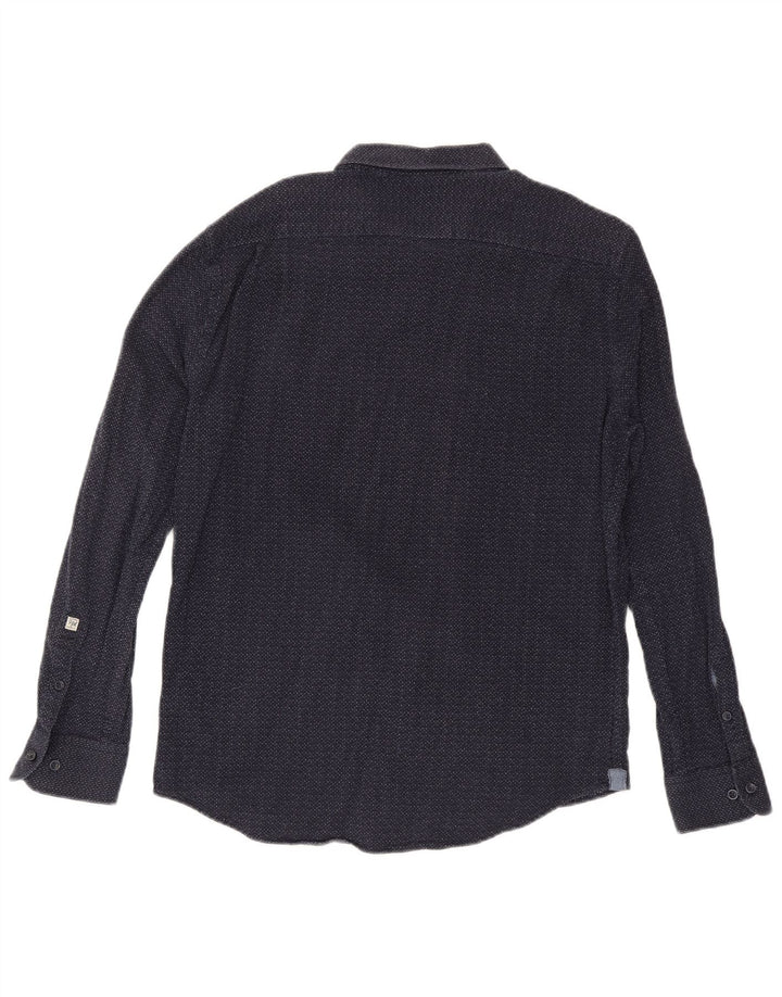 PEPE Jeans Mens Shirt XL Navy Blue Spotted Cotton