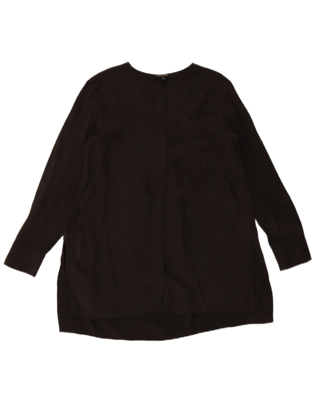 MASSIMO DUTTI Womens Oversized Shirt Dress EU 38 Small Black Cupro