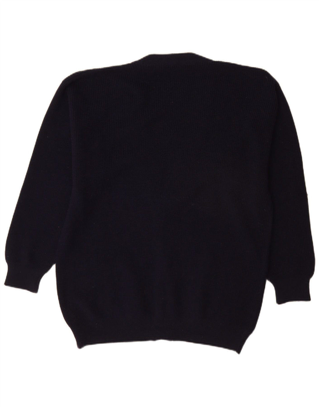 Vintage Mens Cardigan Sweater Large Navy Blue New Wool