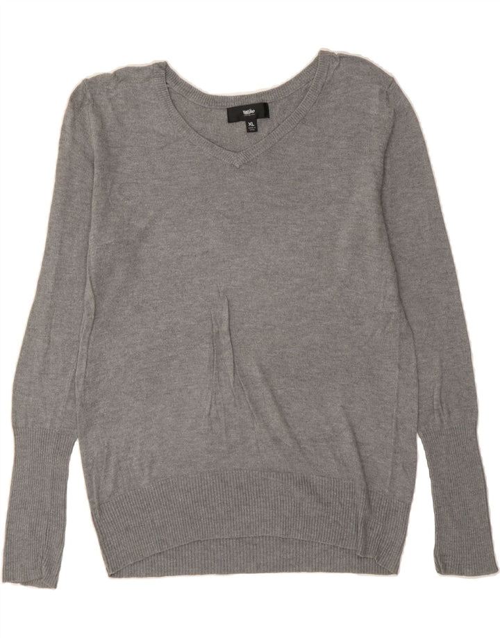 MOSSIMO Womens V-Neck Jumper Sweater UK 18 XL Grey Vintage Mossimo and Second-Hand Mossimo from Messina Hembry 
