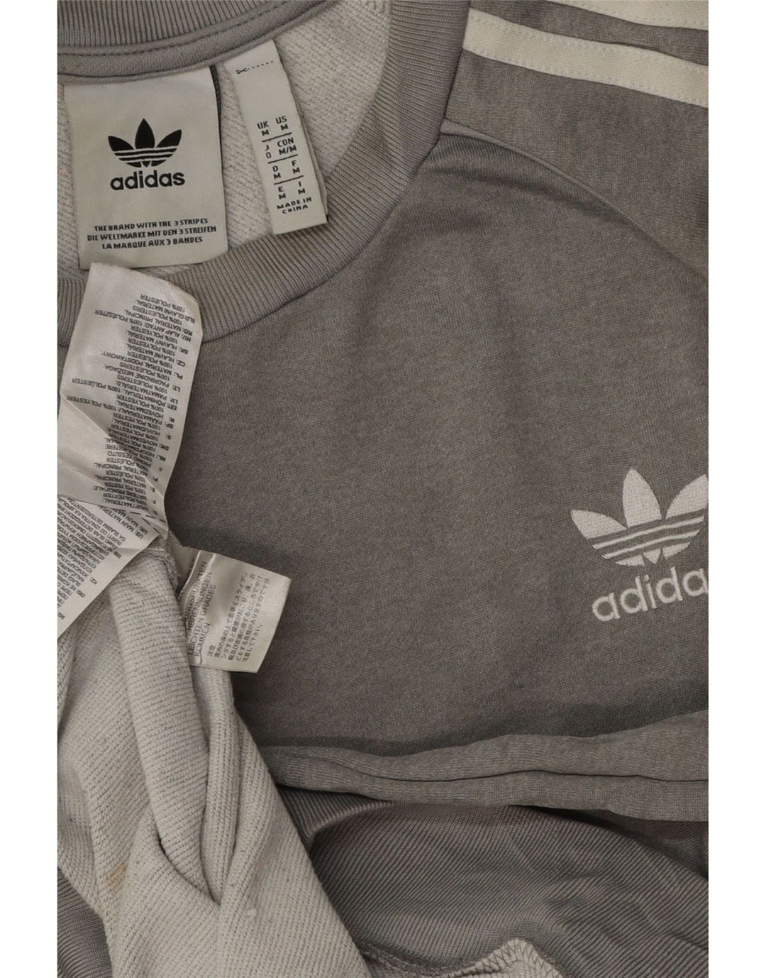 Adidas Mens Sweatshirt Jumper Medium Grey Polyester