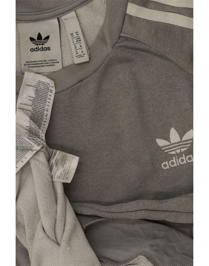 Adidas Mens Sweatshirt Jumper Medium Grey Polyester