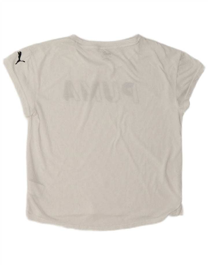 Женская футболка с рисунком Puma Top UK 10, маленькая, белый полиэстер