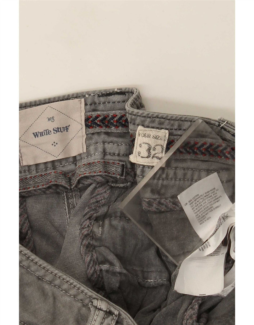 White Stuff Mens Cargo Shorts W32 Medium Grey Cotton
