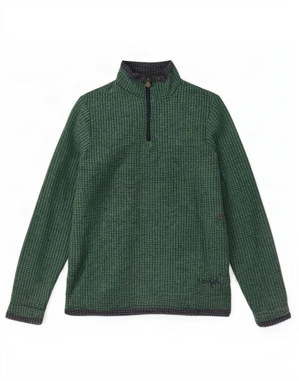 Maglione in pile da donna con collo con zip Weird Fish UK 14 grande poliestere verde