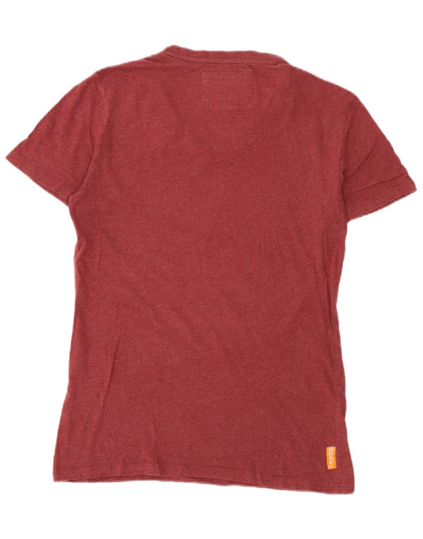 Superdry Mens T-Shirt Top Small Burgundy Cotton
