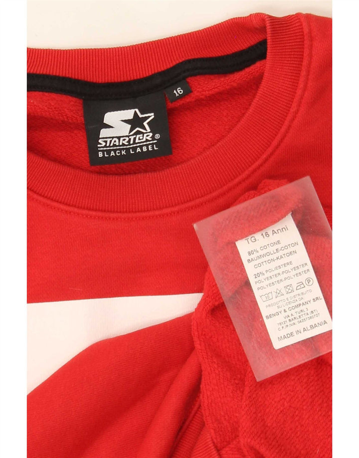 Starter Boys Graphic Sweatshirt Jumper 15-16 Years Red Cotton