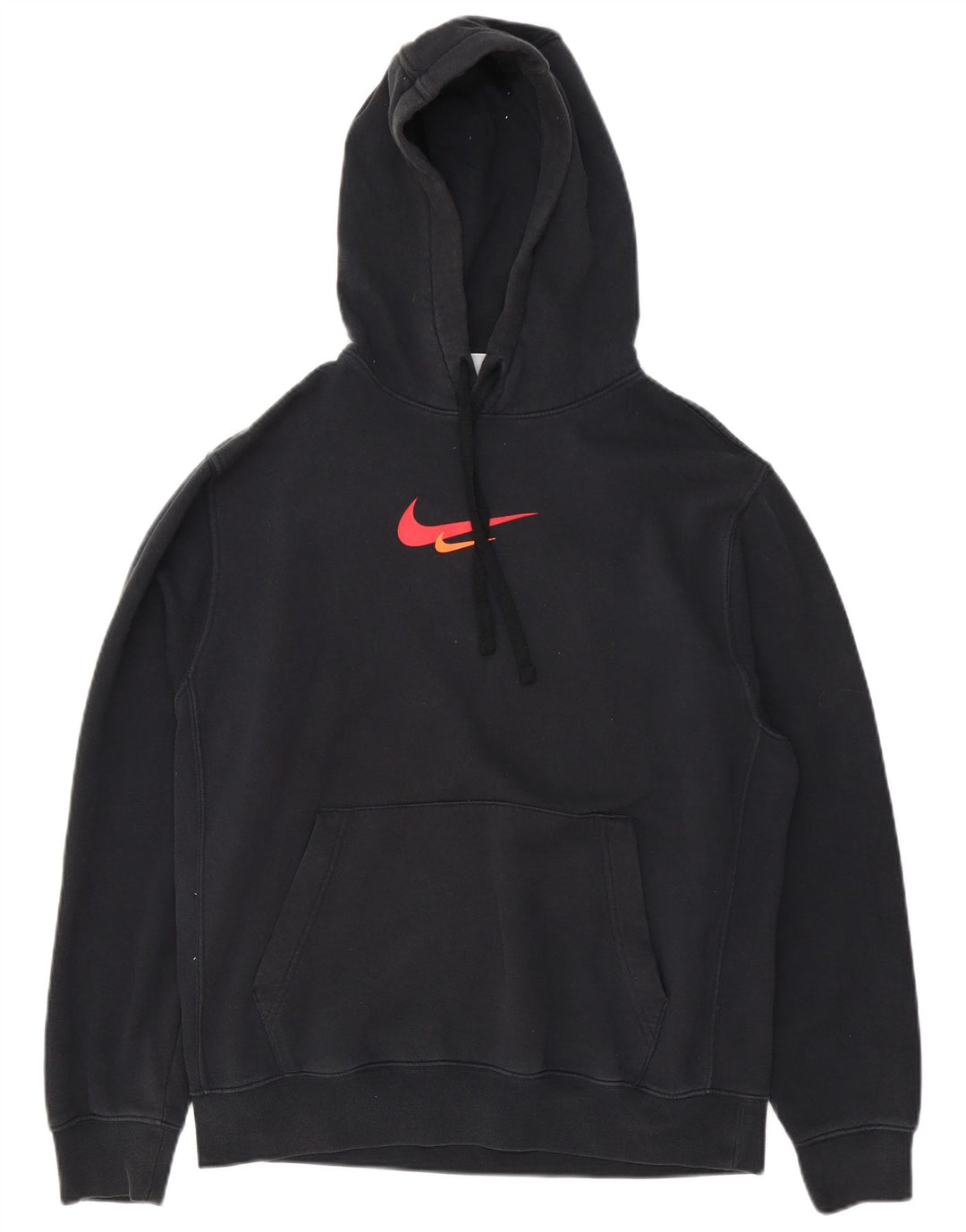 Nike Mens Graphic Hoodie Jumper Medium Black Cotton