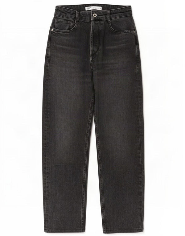 Jeans dritti corti da donna Zara EU 34 XS W24 L25 cotone grigio