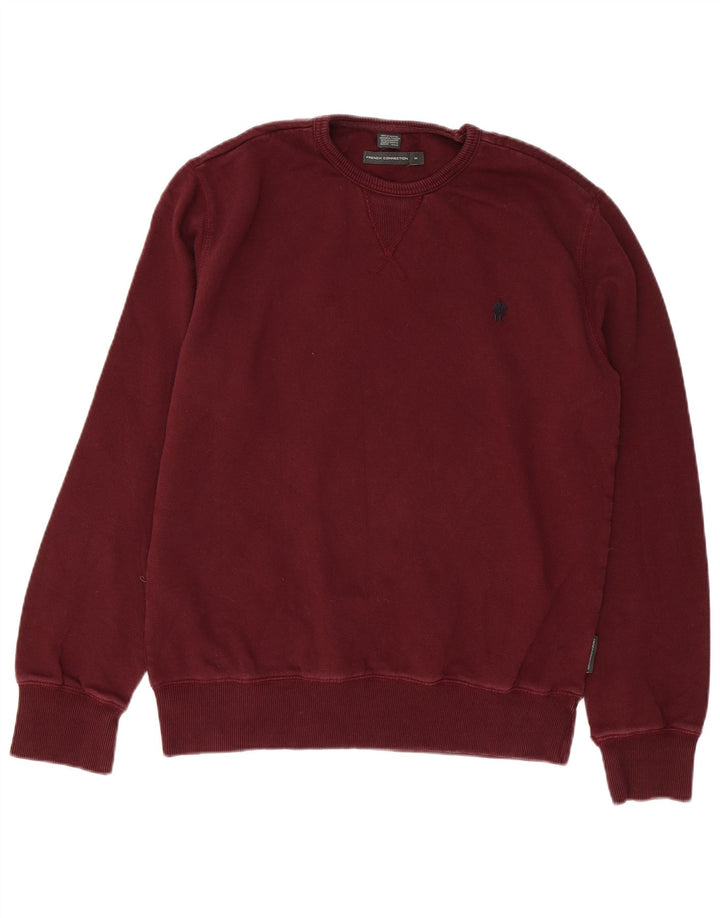 FRENCH CONNECTION Mens Sweatshirt Jumper Medium Burgundy Cotton