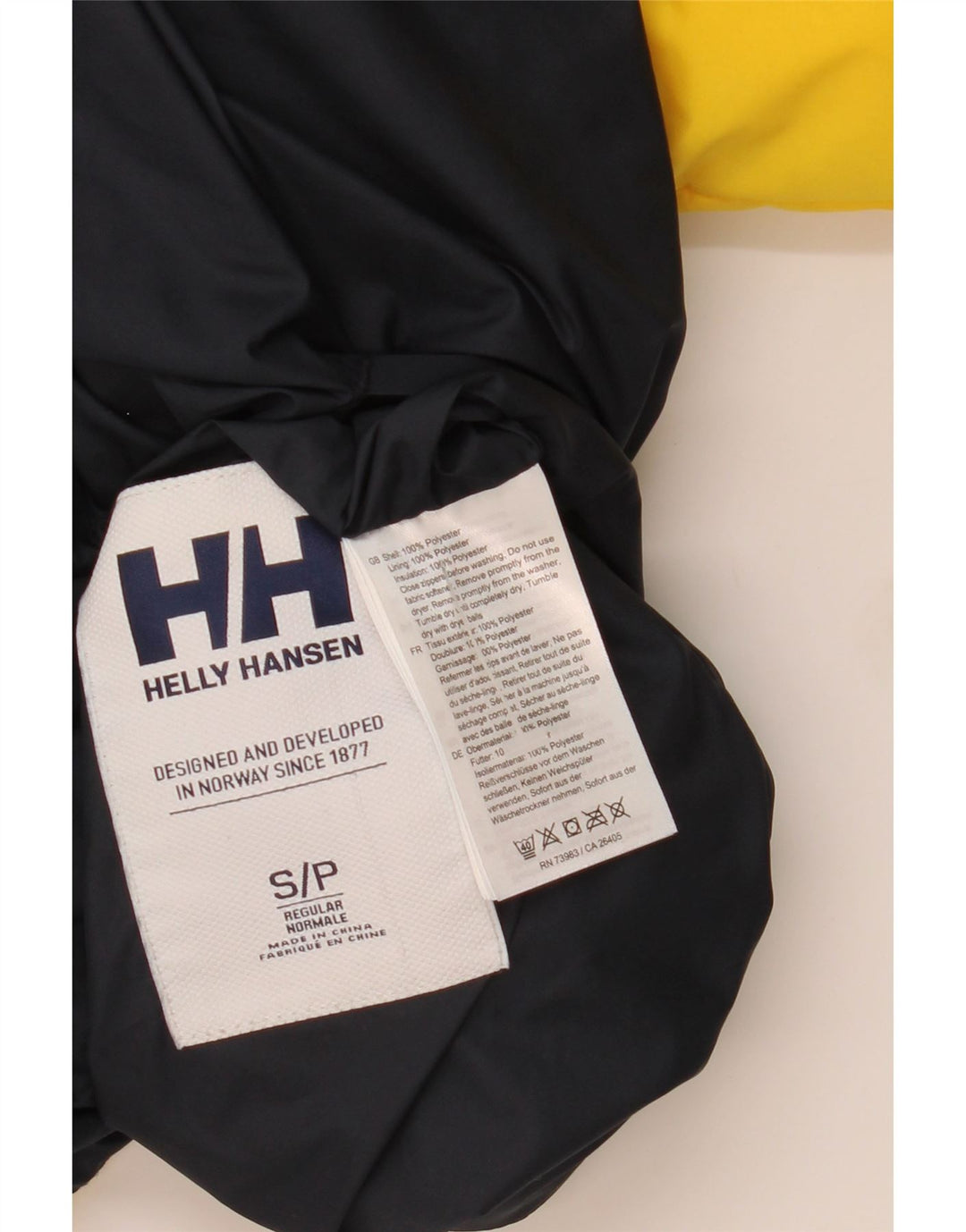 Helly Hansen Womens Vendbar Oversized Polstret Jakke UK 10 Lille Gul