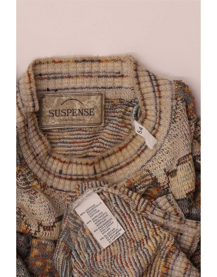 Ανδρικό Suspense Abstract Pattern πουλόβερ με λαιμόκοψη IT 54 XL Γκρι