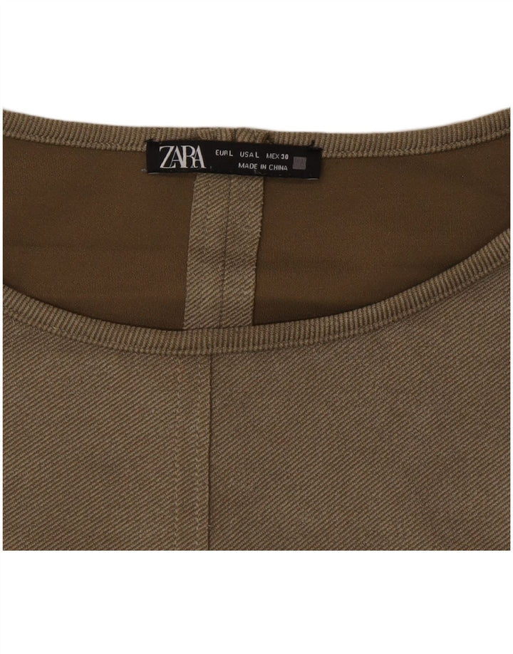 Zara Womens Shift Dress UK 16 Large Khaki