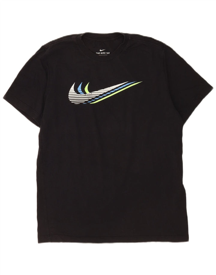 Nike Mens Graphic T-Shirt Top Medium Black Cotton