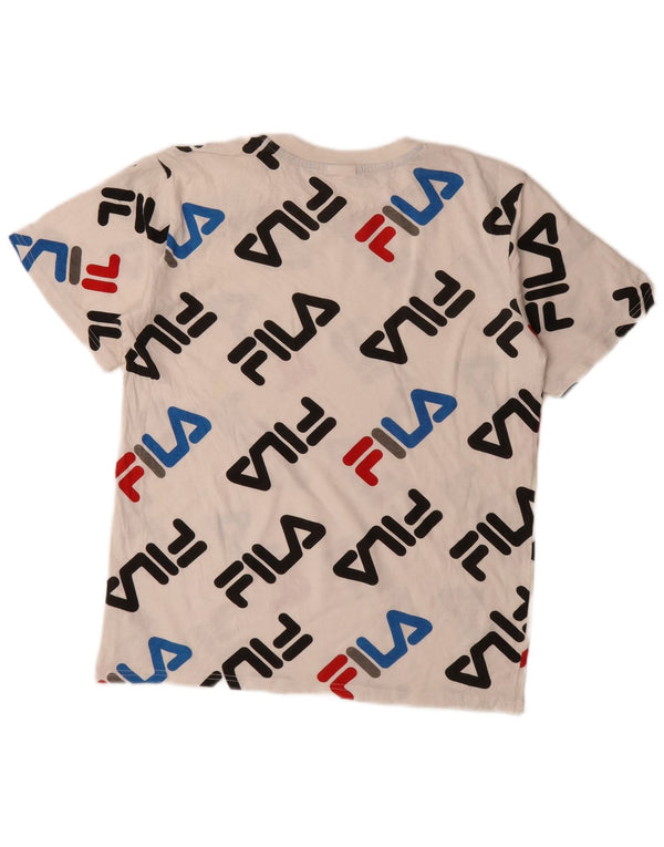Maglietta grafica da ragazzo Fila Top 15-16 anni XL cotone bianco