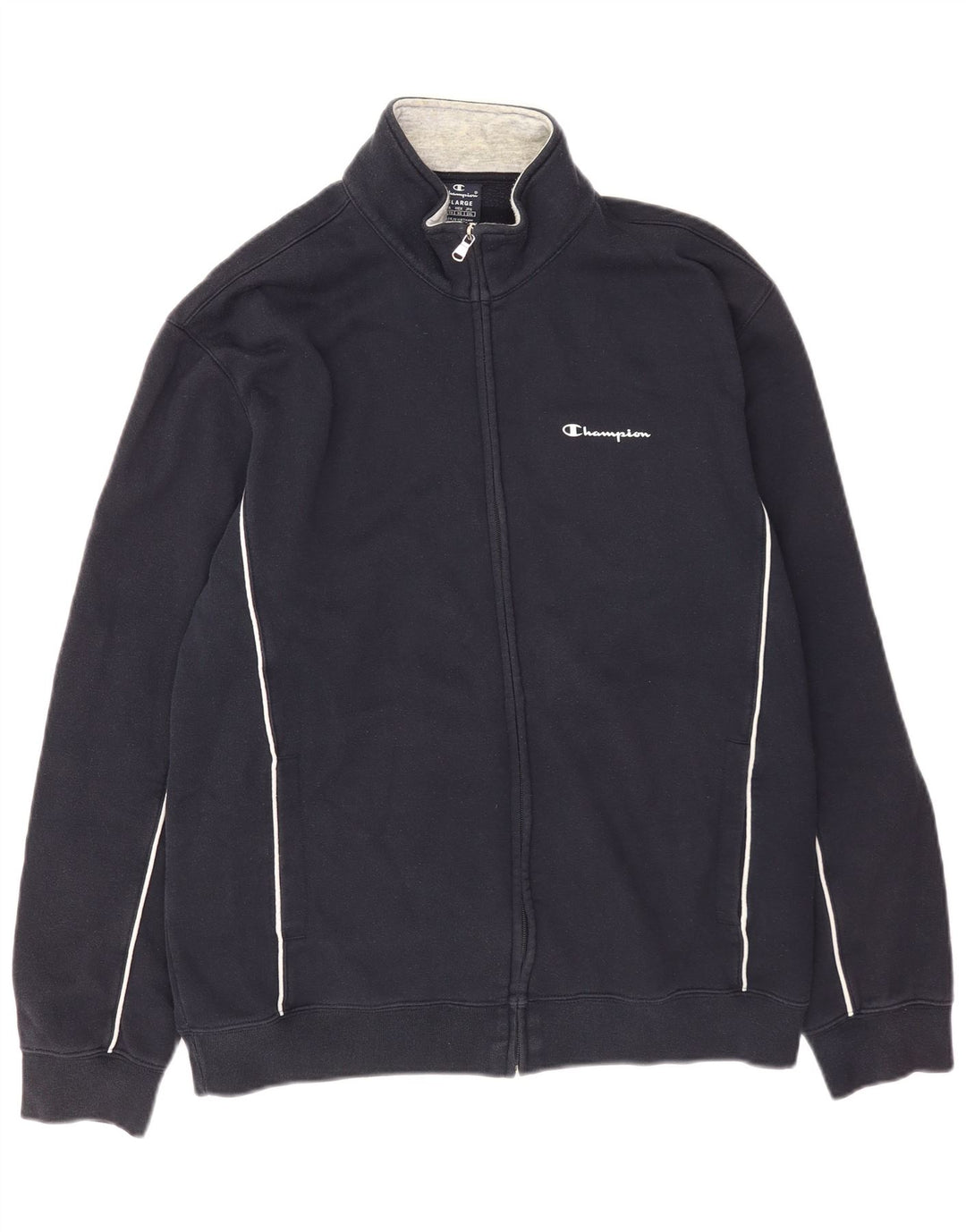 Champion Mens Tracksuit Top Jacket XL Navy Blue Cotton