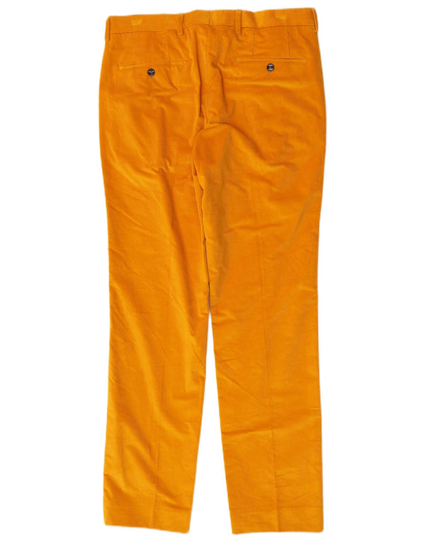 Hugo Boss Pantaloni drepti din velur pentru bărbați IT 48 Medium W32 L32 Galben