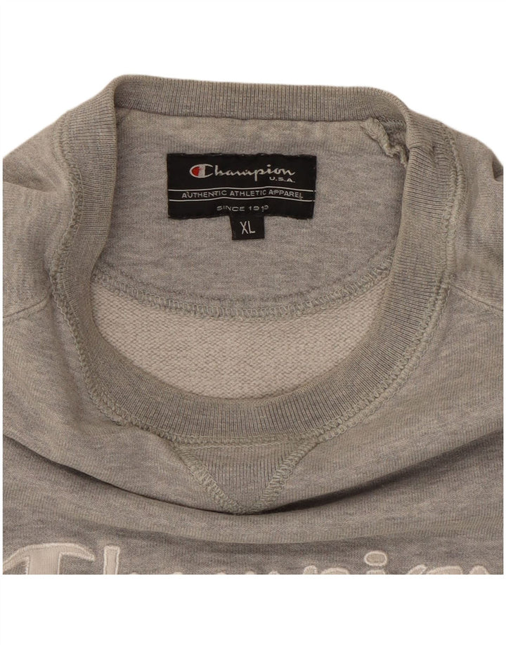 Champion Womens Graphic Sweatshirt Jumper UK 18 XL Grey