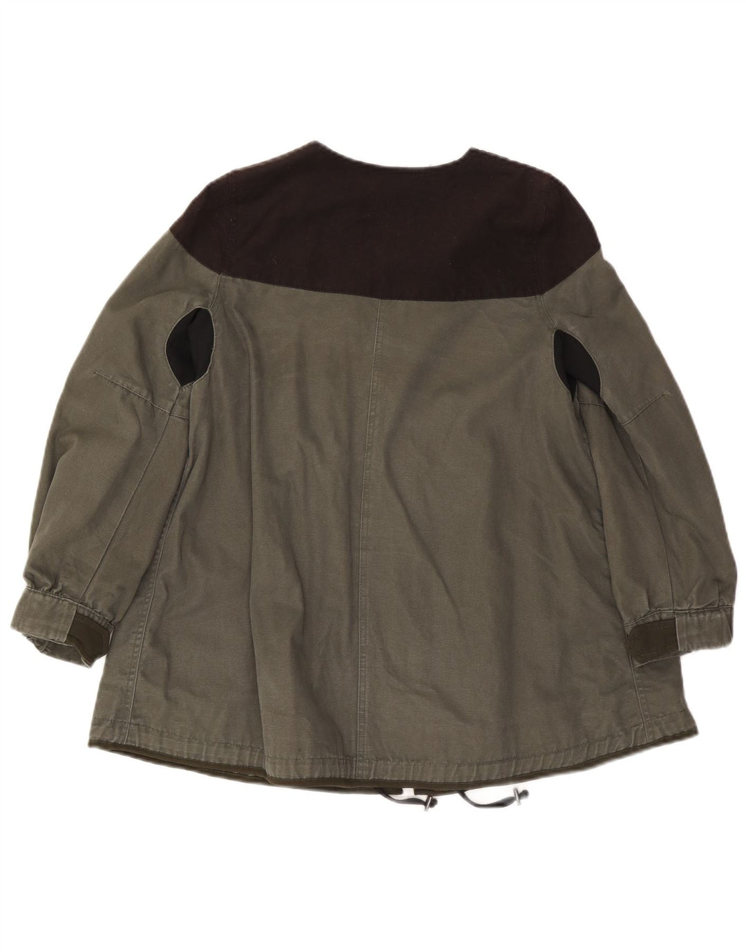 Zara Womens Utility Jacket UK 10 Small Khaki Colourblock Viscose