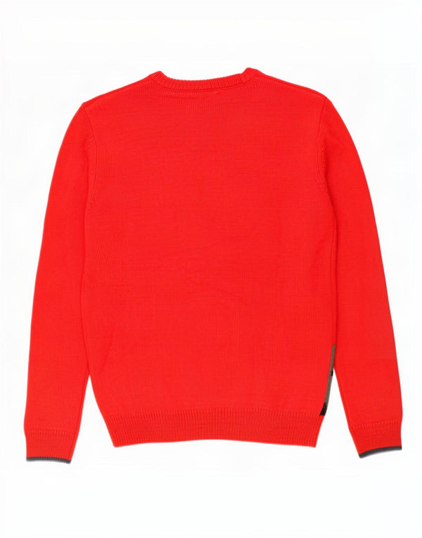 Maglione maglione girocollo con grafica da donna Joules UK 10 piccolo acrilico rosso