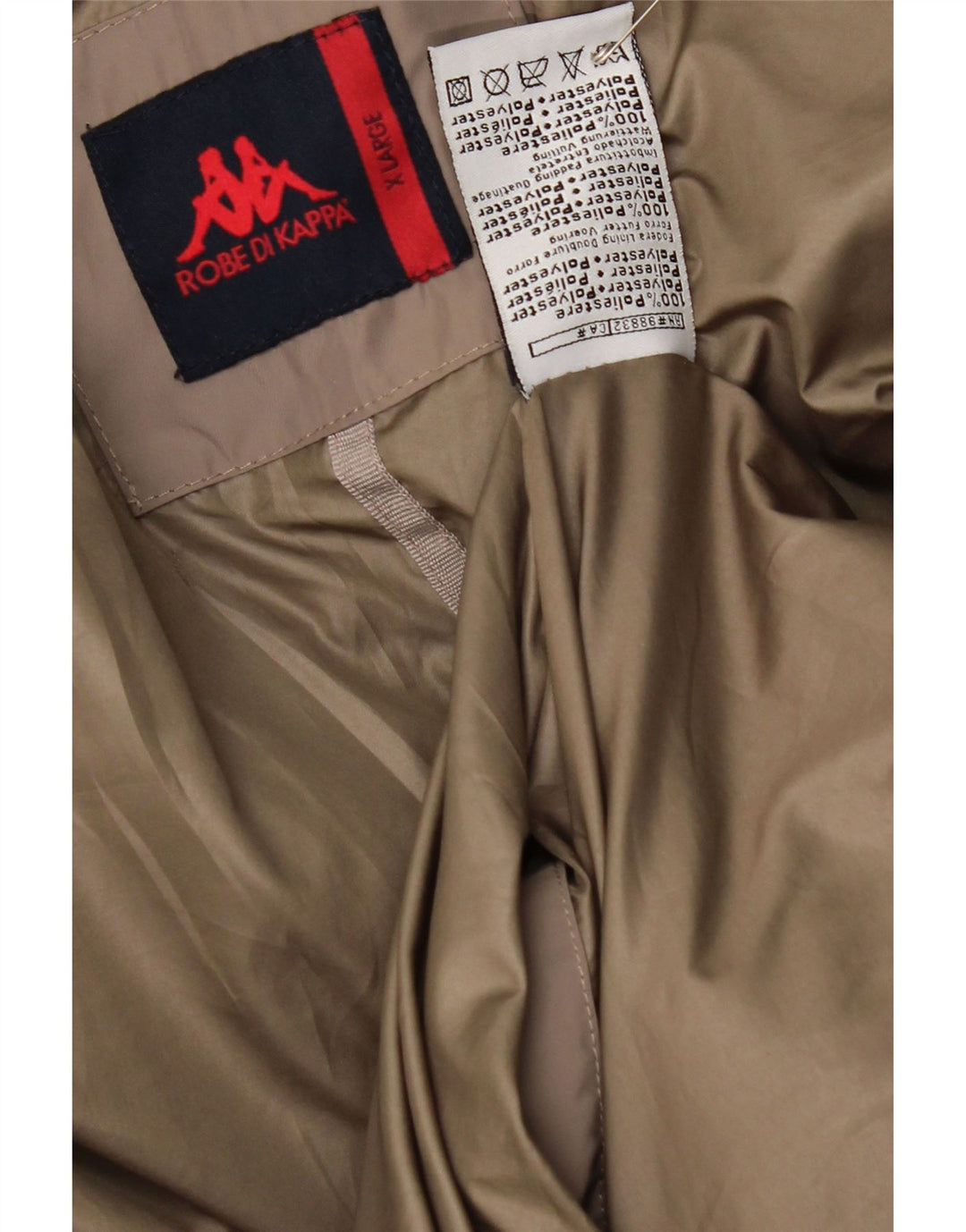Kappa Herre hættepolstret jakke UK 42 XL Beige Polyester